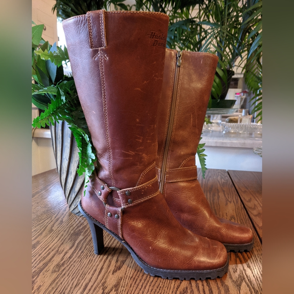 Harley-Davidson Brown Heeled Boots
